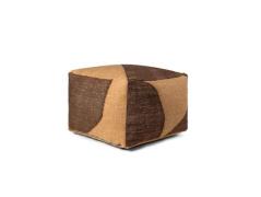 ferm LIVING - Forene Square Pouf Tan/Chocolate