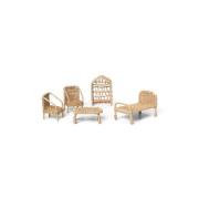 ferm LIVING - Rattan Dollhouse Furniture Set of 5 Natural