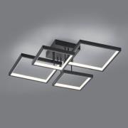 Sorrento LED-loftlampe, 52 x 52 cm, mat sort