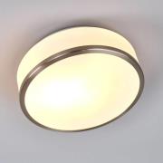 Flush loftlampe IP44, Ø 28 cm, satineret sølv