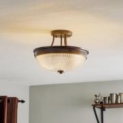 Mantle loftlampe af glas med bronzefinish