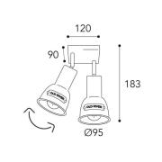 Azali loftlampe 1423.E27, 2 lkld antik messing