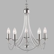 Maypole lysekrone, satineret sølv, 5 lyskilder