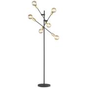 Gulvlampe Cross i trendy sort-gyldent design