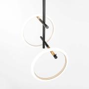 LED-loftlampe Ulaop, to ringe, sort