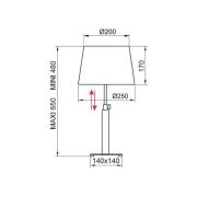 Aluminor Quatro Up bordlampe lyst egetræ/krom