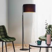 Gulvlampe Soho, cylindrisk buet sort/guld