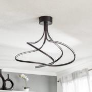 Lungo sort LED-loftlampe, højde 42 cm