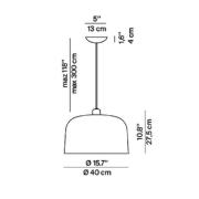 Luceplan Zile pendellampe duegrå mat, Ø 40cm