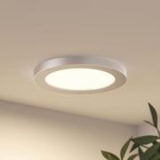 Prios LED-loftlampe Aureka, Ø 23 cm, sølv, metal