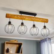 Karou loftlampe, 4 lyskilder, brunbejdset