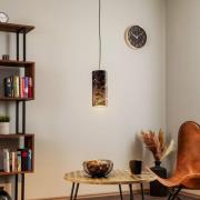 Pendellampe Joni, tekstil, 1 lyskilde sort marmoreret