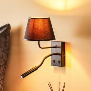 Væglampe Soho, konisk, læselampe sort/guld