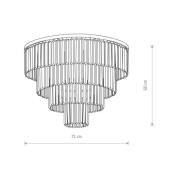 Cristal loftslampe, transparent/sølv, Ø 71cm