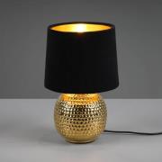 Sophia bordlampe med keramisk fod, sort/guld