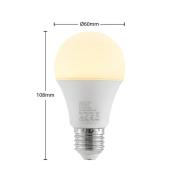 LED-pære E27 A60 9,5 W 3.000 K opal, sæt med 2 stk