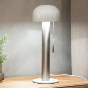 Costa bordlampe i metal, hvid/nikkel