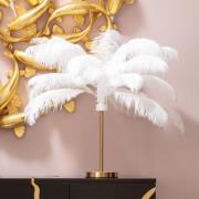 KARE Feather Palm bordlampe med fjer, hvid