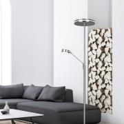 LED-uplight Franklin, læselampe, nikkel mat