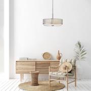 Jules hængelampe med skærm af hør og glas