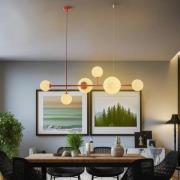 Hængelampe Joel, vinrød/hvid, 6 lyskilder