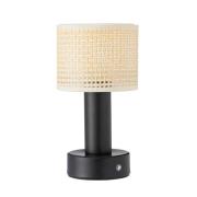 PR Home Tiara genopladelig bordlampe, CCT, rattan/sort