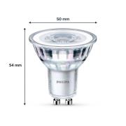 Philips LED-pære GU10 4,6W 355lm 827 klar 36° 2 stk