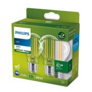 Philips LED-pære E27 A60 2,3 W 485lm 3.000 K 2 stk