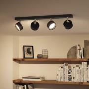 Philips Bracia LED-loftspot 4 lyskilder, sort