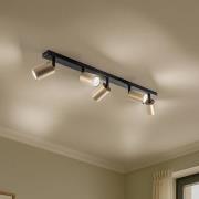 Loftspot Zoom, 5 lyskilder, sort/guld