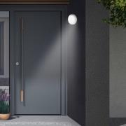 Udendørs LED-væglampe Dortmund Ø17cm sølv