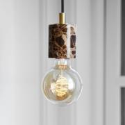 Siv hængelampe med marmorcylinder, brun