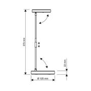 LED-bordlampe MAULpuck, teleskoparm, hvid