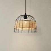 Anwick hængelampe af stål/rattan, Ø 37 cm