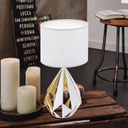 Bordlampe Carlton, hvid/honningguld