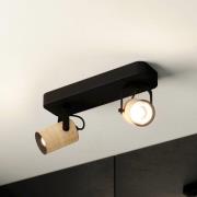 Cayuca loftspot, sort/trædekor, to lamper