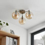 Lindby Jemissa loftlampe, 3 lyskilder, ravgul