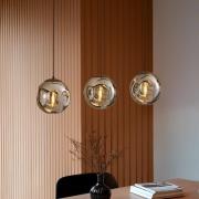 Lindby pendel Valentina, E14, 3-lys, røgfarvet grå, glas