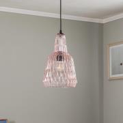 Lindby pendel Belarion, pink, 1-lys, glas, Ø 23 cm