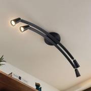 Lucande Velanoris loftlampe, 4 lyskilder, sort