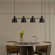Lucande Servan-hængelampe, sort, 4 lyskilder