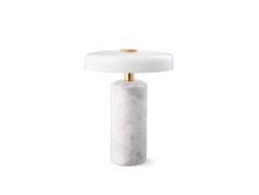 Trip LED genopladelig bordlampe, hvid/hvid, marmor, glas, IP44
