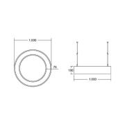 BRUMBERG Biro Circle Ring direkte tændt/slukket 100 cm sølv 4000 K