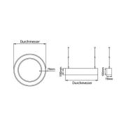 BRUMBERG Biro Circle Ring10 direkte 45cm tænd/sluk sort 4000K