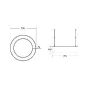 BRUMBERG Biro Circle Ring10 direkte Ø 75 cm DALI sølv 830