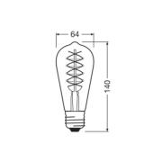 OSRAM LED Vintage 1906 Edison, grå, E27, 7,8 W, 818, dim.