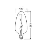 OSRAM LED Vintage 1906, C125, glødetråd, grå, E27, 4 W, 818