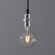 Fade E14-fatning med ledning, sølvfarvet