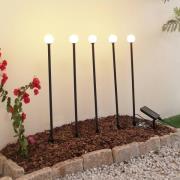 Lindby LED-solcellelampe Freydis, 5-pak, sort, 2.000 K