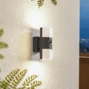 Lindby udendørs LED-væglampe Alaric, aluminium, antracit, sensor